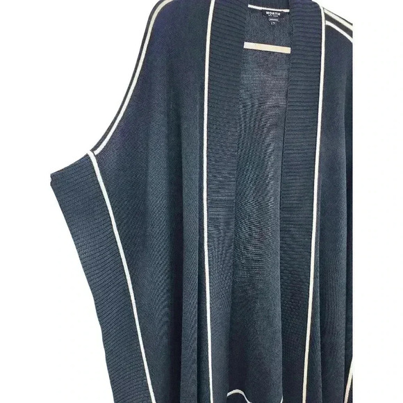 WORTH NEW YORK OVERSIZED SHAWL SWEATER PONCHO SILK-COTTON SIZE PS - Picture 3 of 5
